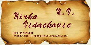 Mirko Vidačković vizit kartica